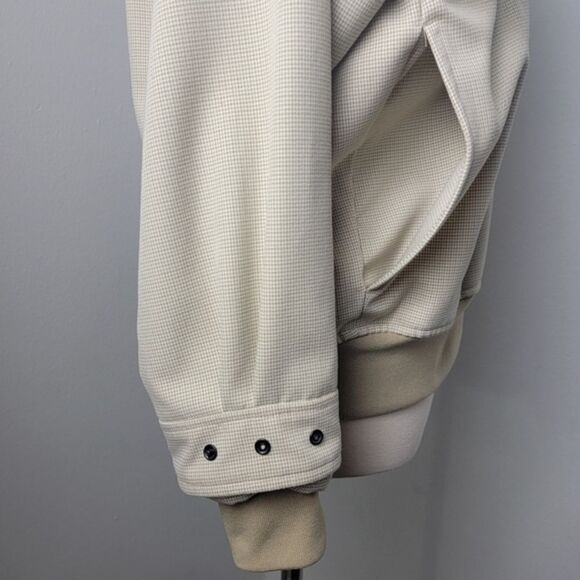 Khaki Houndstooth Pattern Zero Restriction Golf Outerwear Windwear Pullover - Picture 8 of 14